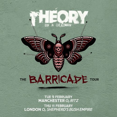 Theory of a Deadman - The Barricade Tour Theory of a Deadman february 2026 tour poster