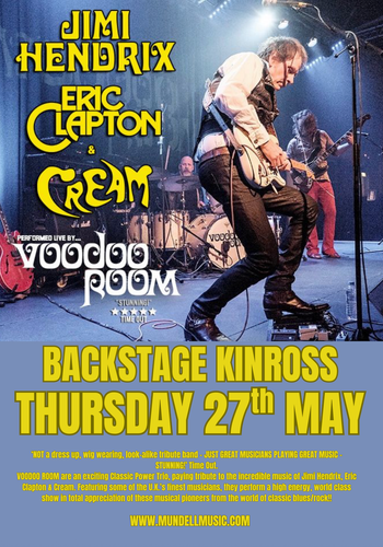 JIMI HENDRIX, ERIC CLAPTON & CREAM Voodoo Room at Backstage on 27 May 2026 gig poster