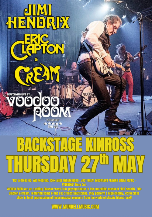 JIMI HENDRIX, ERIC CLAPTON & CREAM Voodoo Room at Backstage on 27 May 2026 gig poster