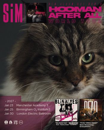 SiM | HOOMAN AFTER ALL WORLD TOUR SIM january 2027 tour poster