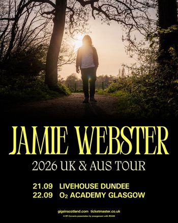 JAMIE WEBSTER 2026 UK & AUS TOUR Jamie Webster at O2 Academy on 22 September 2026 gig poster