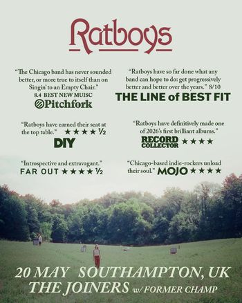 Ratboys at The Joiners on 20 May 2026 gig poster