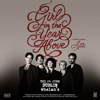 Girl in the Year Above Zor Nina at Whelans on 4 June 2026 gig poster