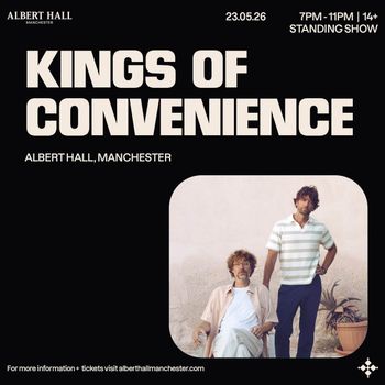 KINGS OF CONVENIENCE at ALBERT HALL on 23 May 2026 gig poster