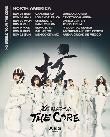 XG World Tour THE GORE XG, XG Stephen at Oakland Arena on 3 November 2026 gig poster