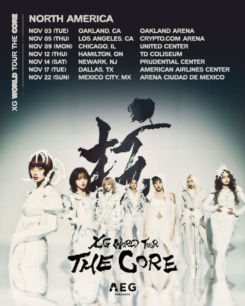 XG World Tour THE GORE XG, XG Stephen november 2026 tour poster