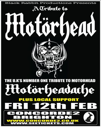 A Tribute to Motörhead Motörheadache at Concorde 2 on 12 February 2026 gig poster
