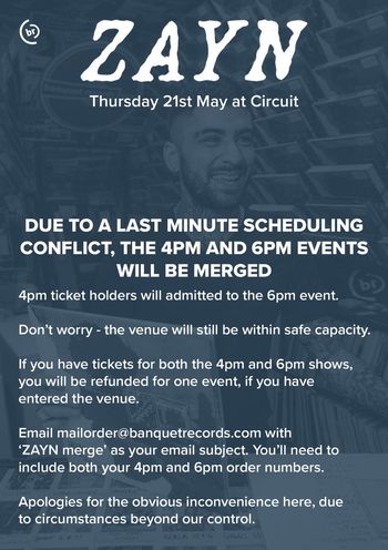 ZAYN at Circuit on 21 May 2026 gig poster