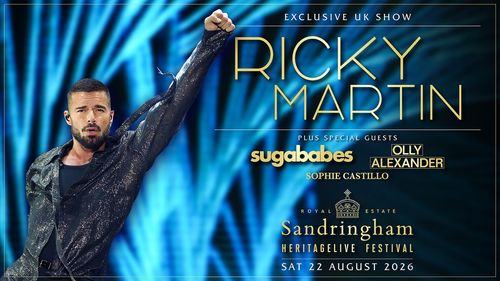 RICKY MARTIN Sugababes, SOPHIE CASTILLO, Olly Alexander at Sandringham on 22 August 2026 gig poster