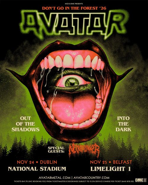 DON'T GO IN THE FOREST '26 - AVATAR Special Guests, Avatar november 2026 tour poster