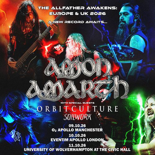Amon Amarth - The Allfather Awakens: Europe & UK 2026 Orbit Culture, Amon Amarth, Soilwork october 2026 tour poster