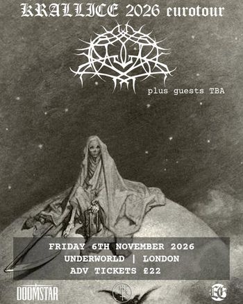 KRALLICE 2026 eurotour Krallice at Underworld on 6 November 2026 gig poster