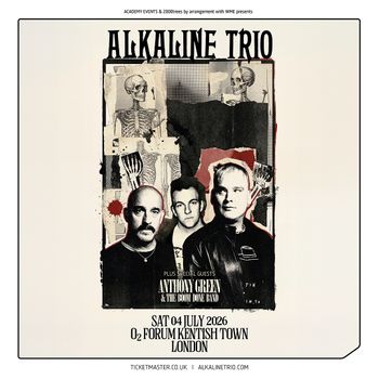 ALKALINE TRIO ANTHONY GREEN & THE HONEY DOME BAND at O2 FORUM KENTISH TOWN on 4 July 2026 gig poster