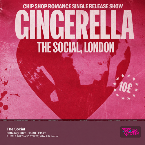 Gingerella Single Release Show at The Social on 30 July 2026 gig poster