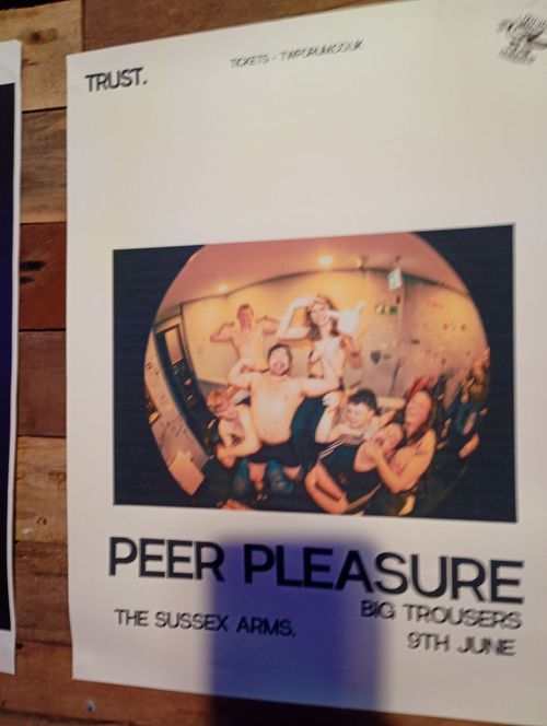 PEER PLEASURE at The Sussex Arms on 9 June 2026 gig poster
