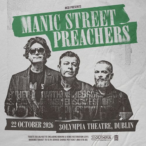 MANIC STREET PREACHERS at 3Olympia Theatre on 22 October 2026 gig poster
