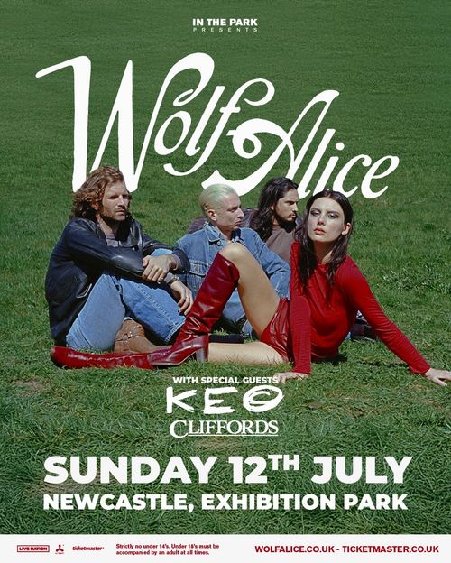 Wolf Alice Keo, Cliffords at Exhibition Park on 12 July 2026 gig poster