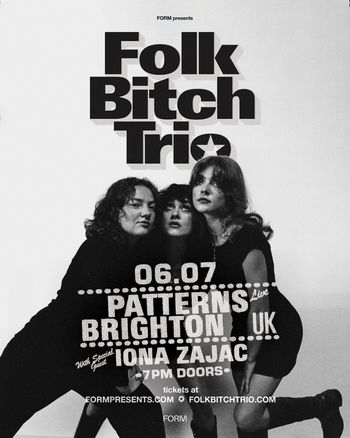 Folk Bitch Trio Iona Zajac at Patterns on 6 July 2026 gig poster