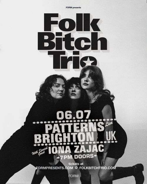 Folk Bitch Trio Iona Zajac at Patterns on 6 July 2026 gig poster