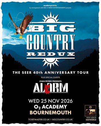 BIG COUNTRY REDUX Big Country, Alarm at O2 ACADEMY on 25 November 2026 gig poster