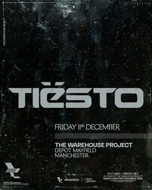 Tiësto at Depot Mayfield on 11 December 2026 gig poster