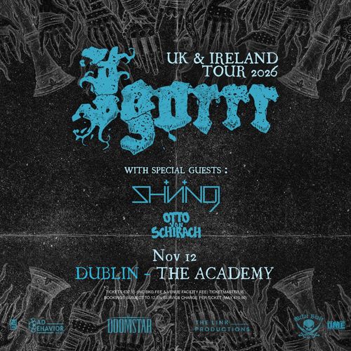 Igorrr UK & Ireland Tour 2026 SHIND, Igorrr, Otto von Schirach at The Academy on 12 November 2026 gig poster