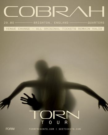 COBRAH - TORN TOUR Cobrah at Quarters on 29 May 2026 gig poster