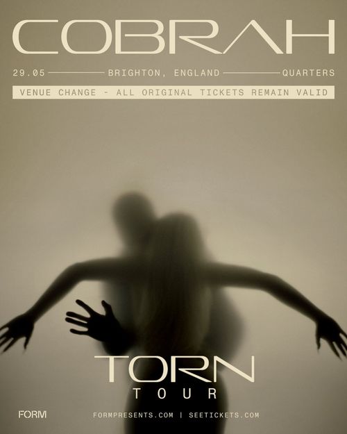COBRAH - TORN TOUR Cobrah at Quarters on 29 May 2026 gig poster