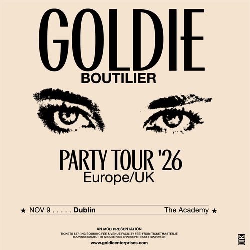 GOLDIE BOUTILIER PARTY TOUR '26 Goldie Boutilier at The Academy on 9 November 2026 gig poster