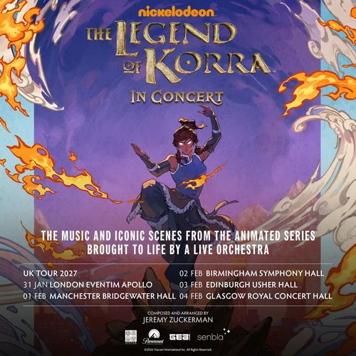 The Legend of Korra In Concert january 2027 to february 2027 tour poster
