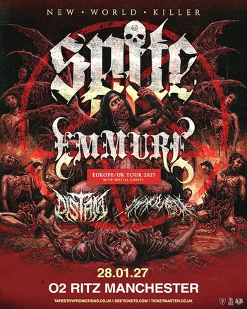 SPITE & EMMURE - EUROPE/UK TOUR 2027 Spite, DISTROPHY, VULGAR DISPLAY, Emmure at O2 RITZ on 28 January 2027 gig poster