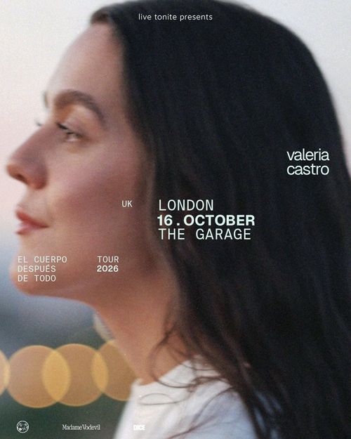 valeria castro at THE GARAGE on 16 October 2026 gig poster