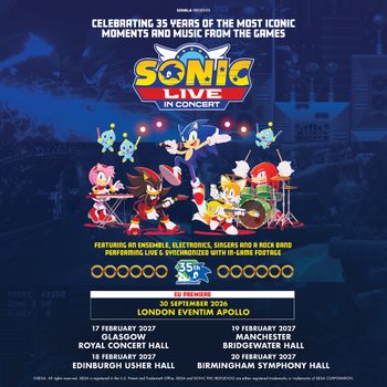 SONIC LIVE IN CONCERT SONIC LIVE september 2026 to february 2027 tour poster