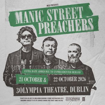 Manic Street Preachers october 2026 tour poster