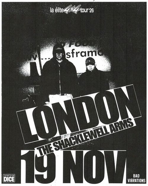 la élite 444 tour'26 La Élite at The Shacklewell Arms on 19 November 2026 gig poster