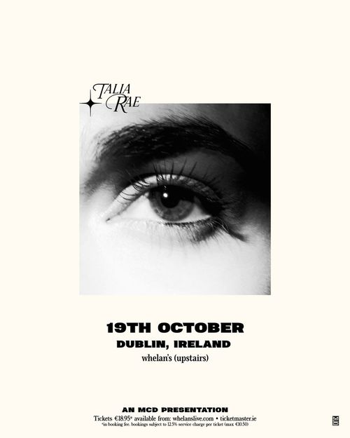 TALIA RAE at whelan's on 19 October 2026 gig poster