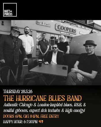THE HURRICANE BLUES BAND at Coopers on 28 May 2026 gig poster