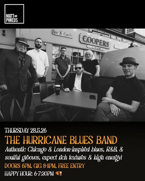 THE HURRICANE BLUES BAND at Coopers on 28 May 2026 gig poster