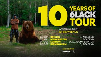 10 Years of 6lack Tour Johnny Venus, 6LACK september 2026 to october 2026 tour poster