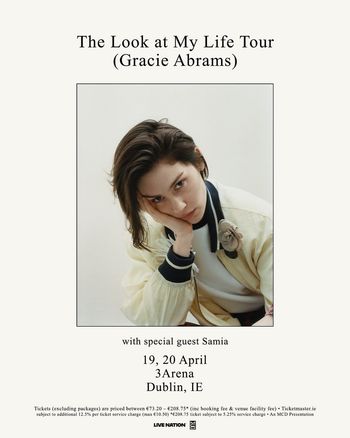 The Look at My Life Tour (Gracie Abrams) Gracie Abrams, Samia april 2026 tour poster