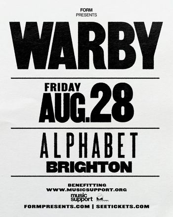 WARBY at ALPHABET on 28 August 2026 gig poster