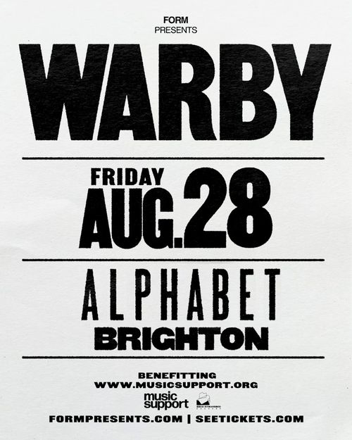 WARBY at ALPHABET on 28 August 2026 gig poster