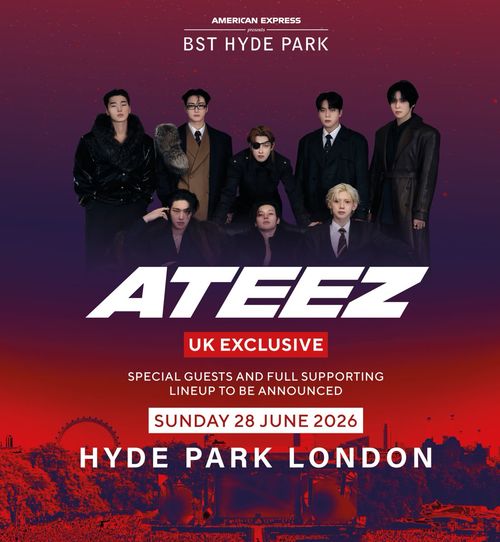ATEEZ at Hyde Park on 28 June 2026 gig poster