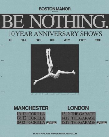 BE NOTHING. 10 Year Anniversary Shows BE NOTHING. december 2023 tour poster
