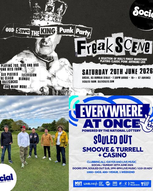 God Save The King Punk Party / Everywhere At Once Casino, Smoove & Turrell, Souled Out, Freak Scene june 2026 tour poster