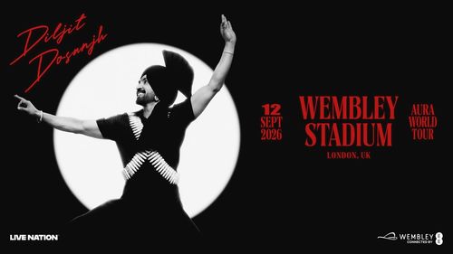Diljit Dosanjh - Aura World Tour Diljit Dosanjh at Wembley Stadium on 12 September 2026 gig poster