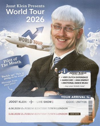 Joost Klein Presents World Tour 2026 Joost june 2026 tour poster