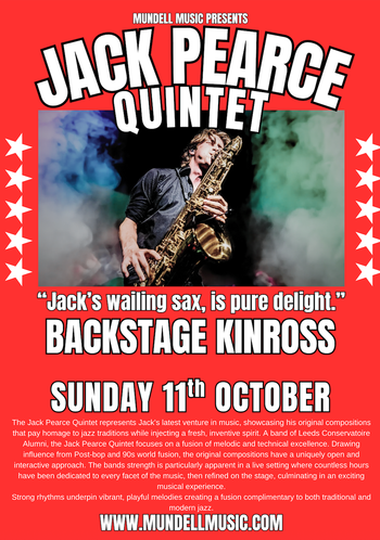 JACK PEARCE QUINTET at Backstage on 11 October 2026 gig poster