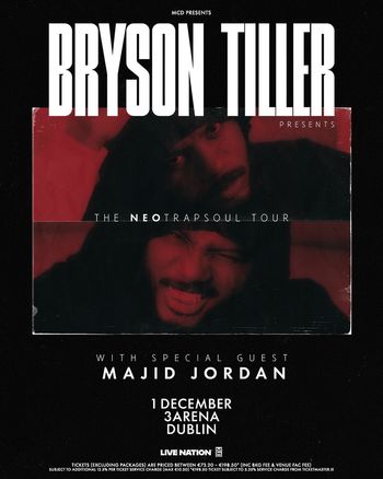 BRYSON TILLER presents THE NEOTRAPSOUL TOUR Bryson Tiller, Majid Jordan at 3ARENA on 1 December 2026 gig poster
