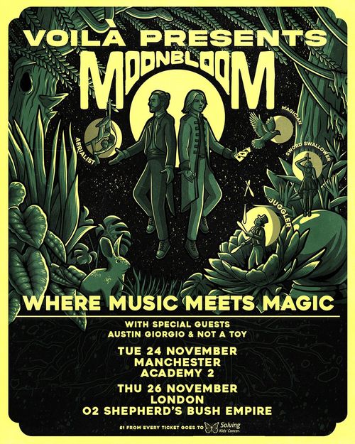 Moon Bloom - Where Music Meets Magic Moon Bloom, NOT A TOY, Austin Giorgio november 2026 tour poster